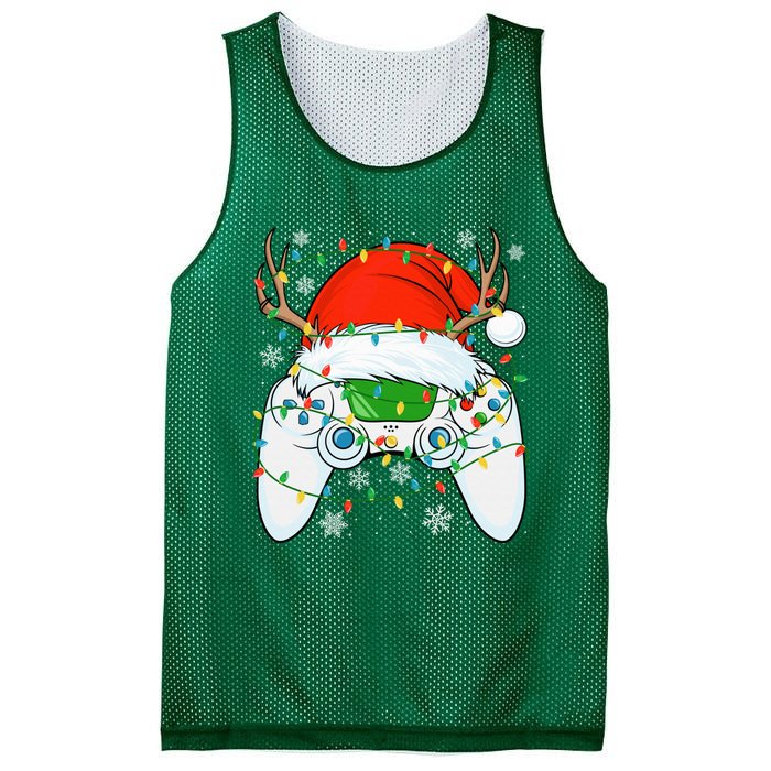 Christmas Santa Gamer Xmas Funny Video Gaming Christmas Mesh Reversible Basketball Jersey Tank