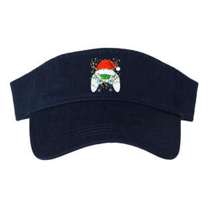 Christmas Santa Gamer Xmas Funny Video Gaming Christmas Valucap Bio-Washed Visor