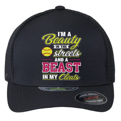 Cute Softball Gift For Softball Players Flexfit Unipanel Trucker Cap