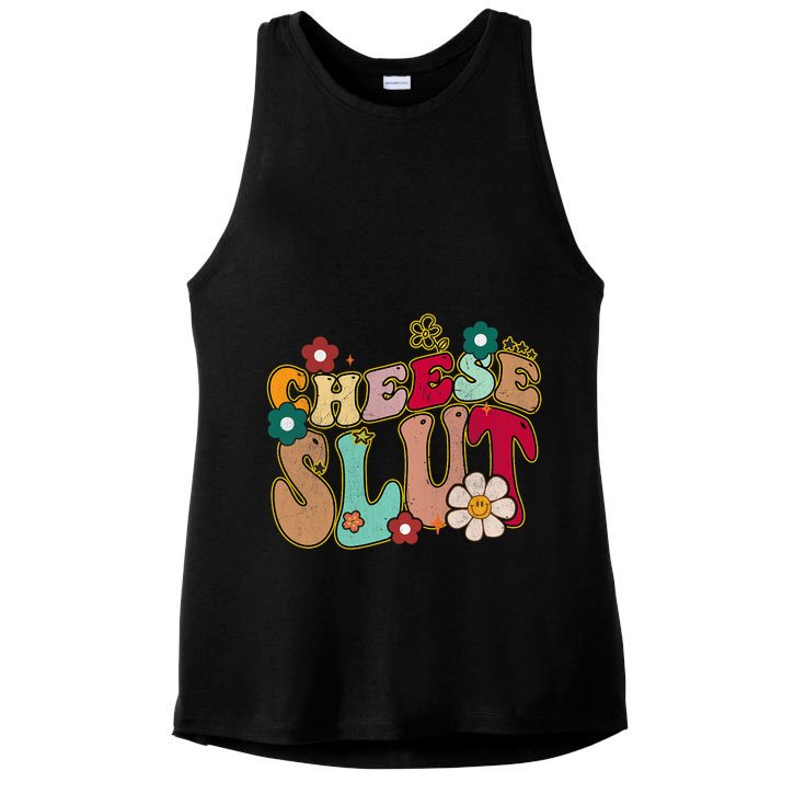 Cheese Slut Groovy Christmas Sarcastic Saying Ladies PosiCharge Tri-Blend Wicking Tank