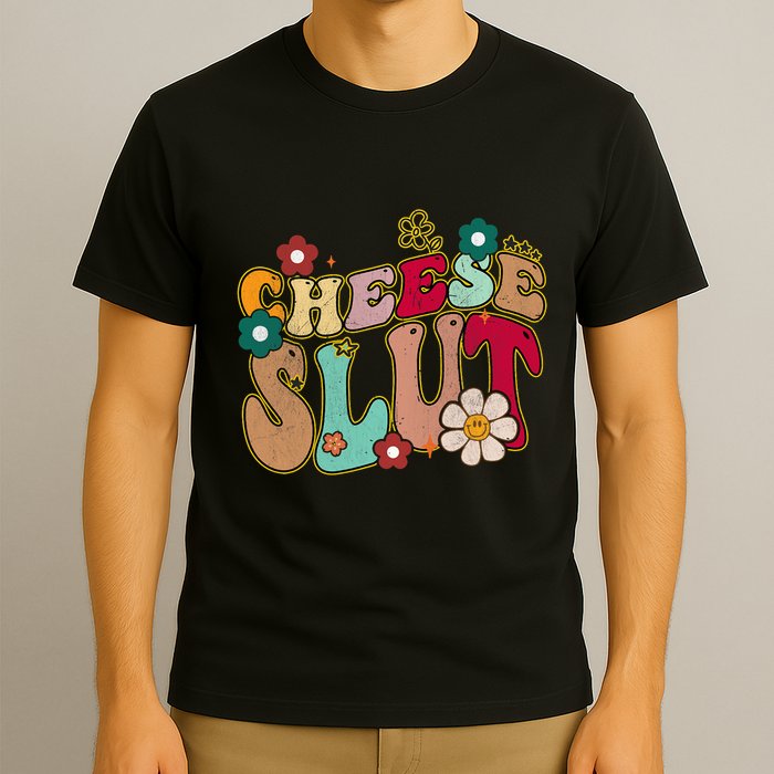 Cheese Slut Groovy Christmas Sarcastic Saying T-Shirt