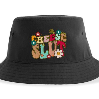 Cheese Slut Groovy Christmas Sarcastic Saying Sustainable Bucket Hat