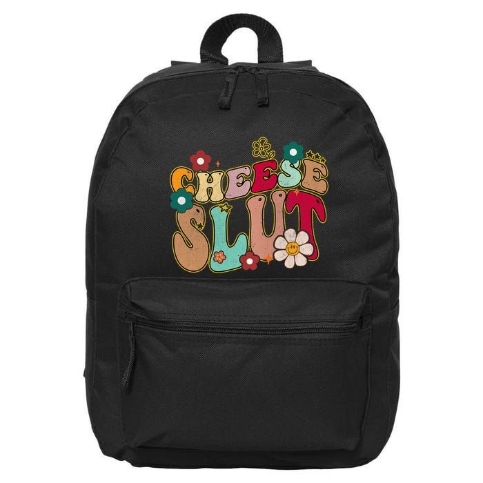 Cheese Slut Groovy Christmas Sarcastic Saying 16 in Basic Backpack