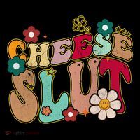 Cheese Slut Groovy Christmas Sarcastic Saying Women's V-Neck T-Shirt
