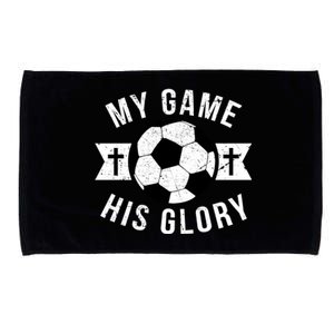 Christian Soccer Gifts Sayings Phrases Cross Microfiber Hand Towel