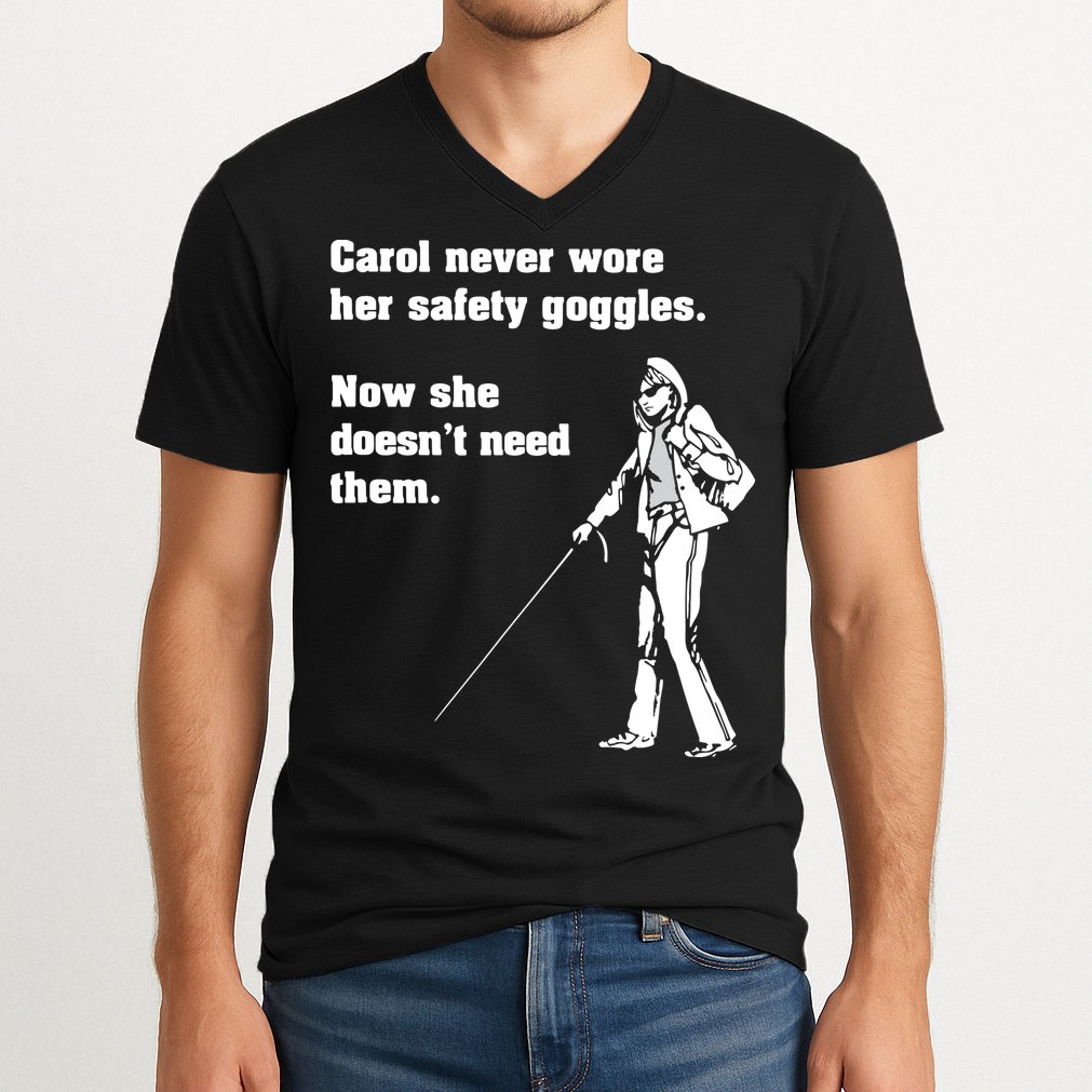 Carol Safety Goggles Funny Science Chemistry V-Neck T-Shirt