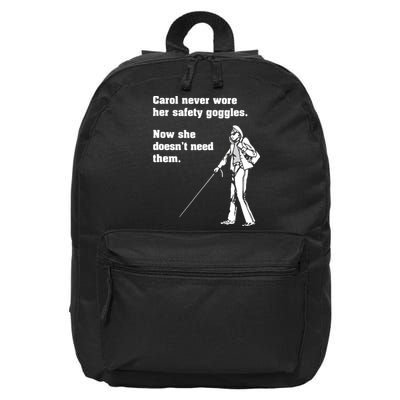 Carol Safety Goggles Funny Science Chemistry 16 in Basic Backpack