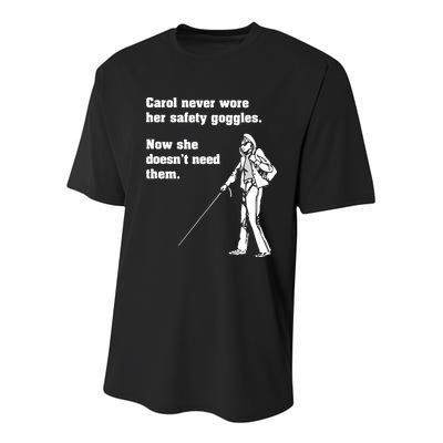 Carol Safety Goggles Funny Science Chemistry Youth Performance Sprint T-Shirt
