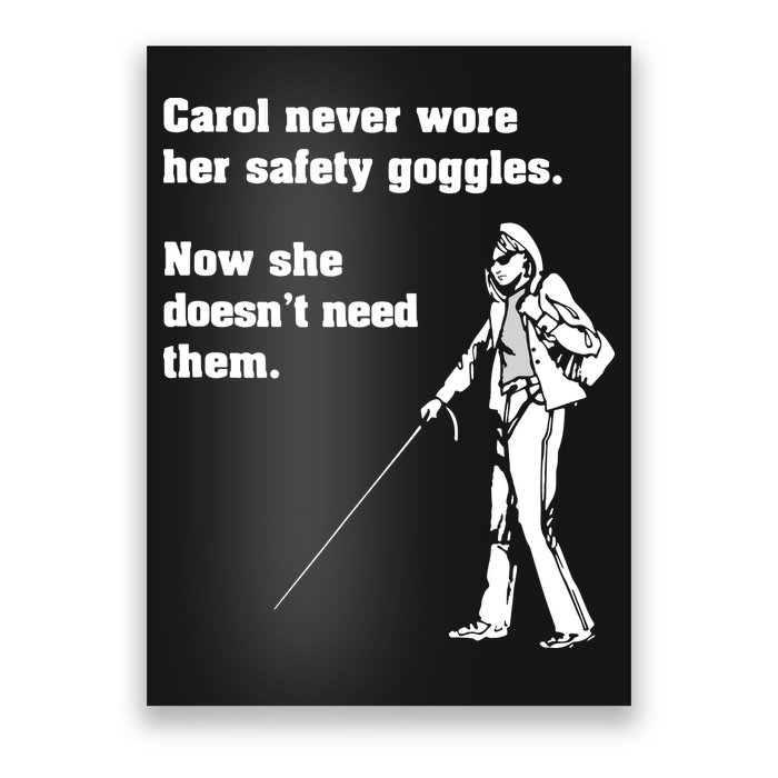 Carol Safety Goggles Funny Science Chemistry Poster
