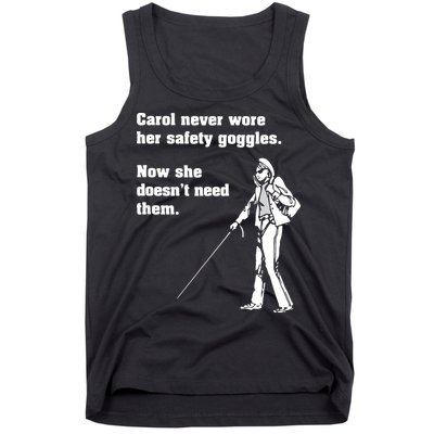 Carol Safety Goggles Funny Science Chemistry Tank Top