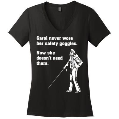 Carol Safety Goggles Funny Science Chemistry Women's V-Neck T-Shirt