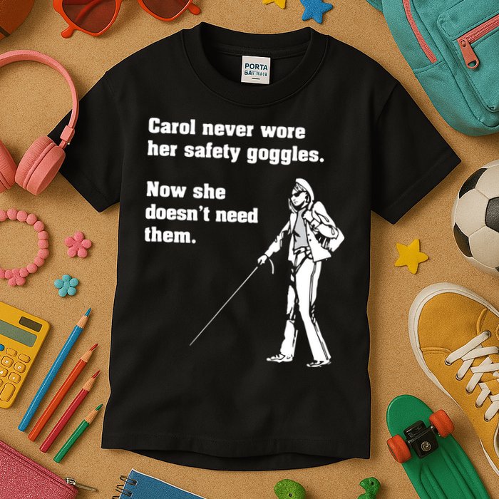 Carol Safety Goggles Funny Science Chemistry Kids T-Shirt