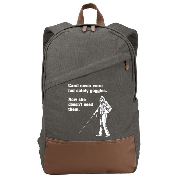 Carol Safety Goggles Funny Science Chemistry Cotton Canvas Backpack