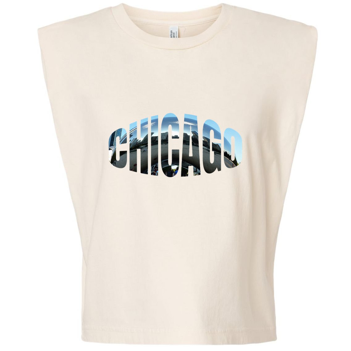Chicago Skyline Giant Bean City Illinois State Gift Garment-Dyed Women's Muscle Tee