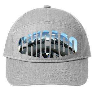 Chicago Skyline Giant Bean City Illinois State Gift 7-Panel Snapback Hat