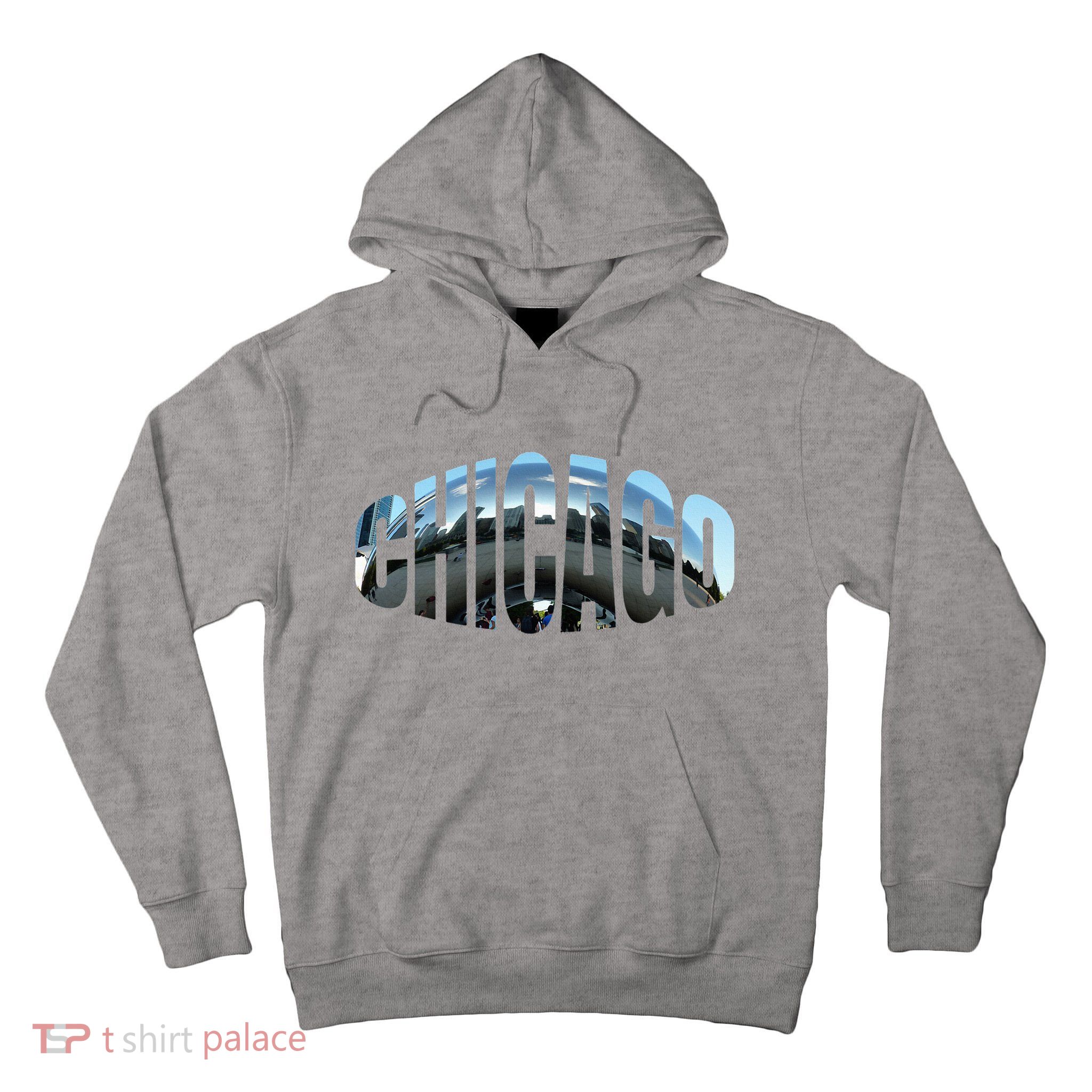Chicago Skyline Giant Bean City Illinois State Gift Tall Hoodie