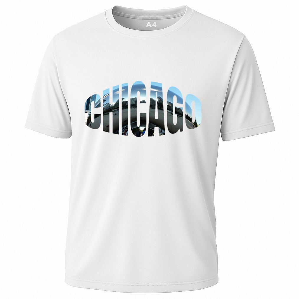 Chicago Skyline Giant Bean City Illinois State Gift Cooling Performance Crew T-Shirt
