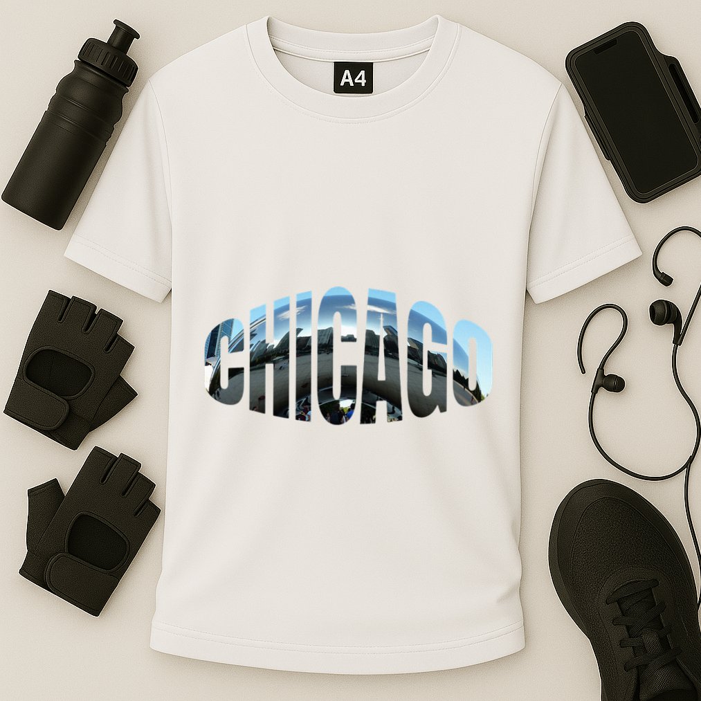 Chicago Skyline Giant Bean City Illinois State Gift Cooling Performance Crew T-Shirt