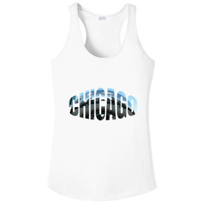 Chicago Skyline Giant Bean City Illinois State Gift Ladies PosiCharge Competitor Racerback Tank