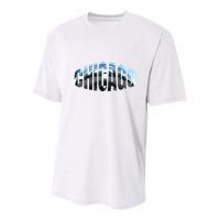 Chicago Skyline Giant Bean City Illinois State Gift Youth Performance Sprint T-Shirt