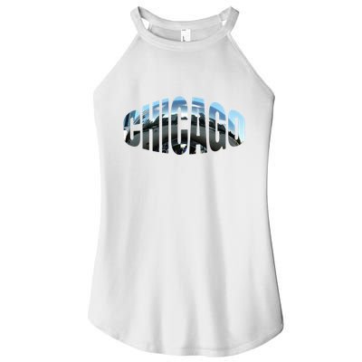 Chicago Skyline Giant Bean City Illinois State Gift Women's Perfect Tri Rocker Tank