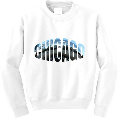 Chicago Skyline Giant Bean City Illinois State Gift Kids Sweatshirt