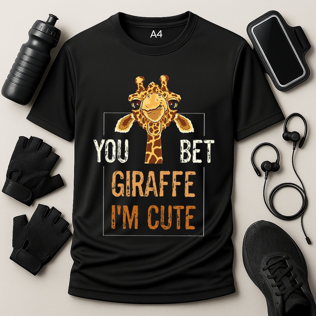 Cute Sarcastic Giraffe Animal Lover You Bet Giraffe IM Cute Cooling Performance Crew T-Shirt