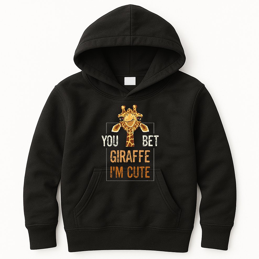 Cute Sarcastic Giraffe Animal Lover You Bet Giraffe IM Cute Kids Hoodie