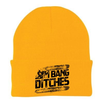 Cool Snowmobile Gift I Bang Ditches Snowmobiling Knit Cap Winter Beanie