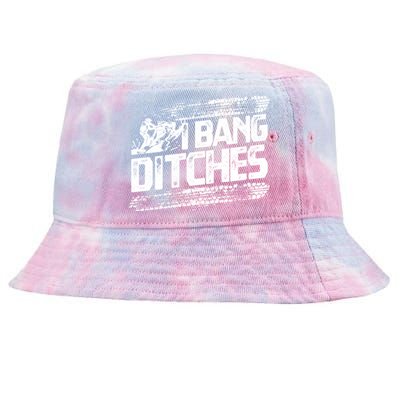 Cool Snowmobile Gift I Bang Ditches Snowmobiling Tie-Dyed Bucket Hat