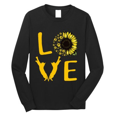 Cat Sunflower Gifts For Cat Lovers Cat Mom Long Sleeve Shirt