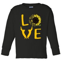 Cat Sunflower Gifts For Cat Lovers Cat Mom Toddler Long Sleeve Shirt