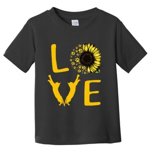 Cat Sunflower Gifts For Cat Lovers Cat Mom Toddler T-Shirt