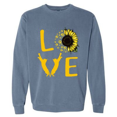 Cat Sunflower Gifts For Cat Lovers Cat Mom Garment-Dyed Sweatshirt