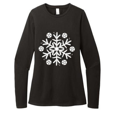 Christmas Soccer Gift Winter Snowflake Gift Womens CVC Long Sleeve Shirt