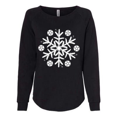 Christmas Soccer Gift Winter Snowflake Gift Womens California Wash Sweatshirt