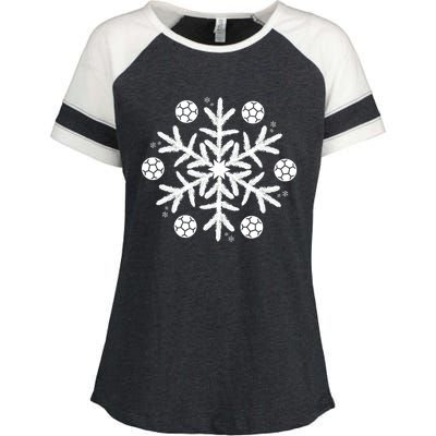 Christmas Soccer Gift Winter Snowflake Gift Enza Ladies Jersey Colorblock Tee