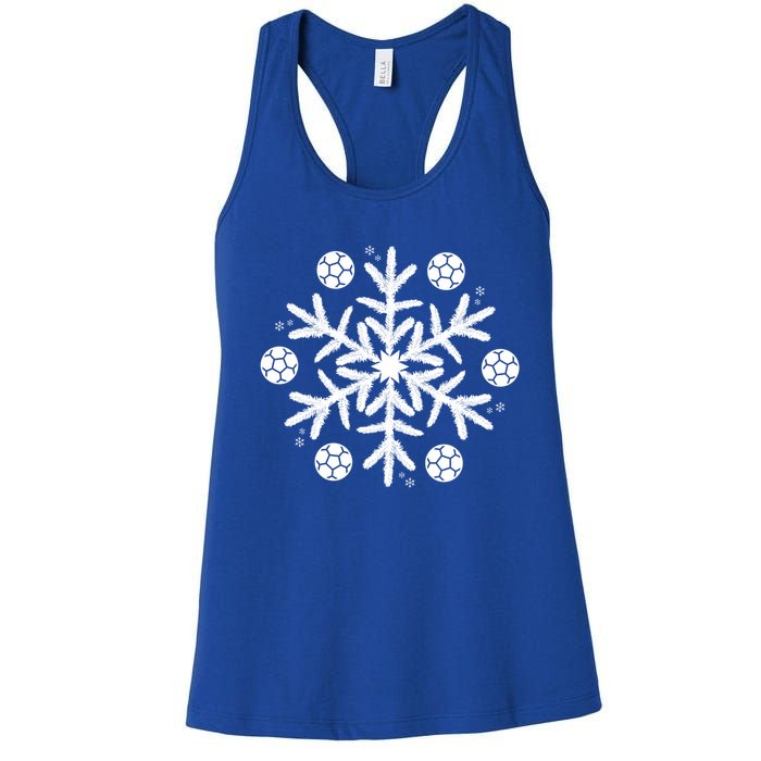 Christmas Soccer Gift Winter Snowflake Gift Women's Racerback Tank