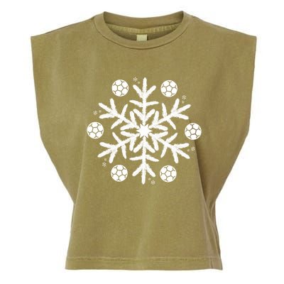 Christmas Soccer Gift Winter Snowflake Gift Garment-Dyed Women's Muscle Tee