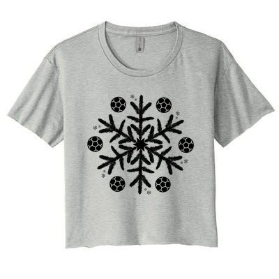 Christmas Soccer Gift Winter Snowflake Gift Women's Crop Top Tee