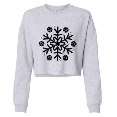 Christmas Soccer Gift Winter Snowflake Gift Cropped Pullover Crew