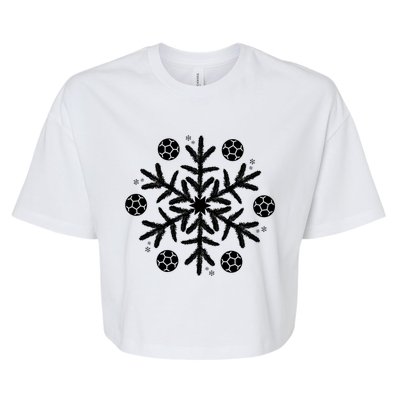 Christmas Soccer Gift Winter Snowflake Gift Bella+Canvas Jersey Crop Tee