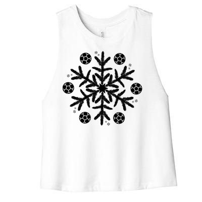 Christmas Soccer Gift Winter Snowflake Gift Women's Racerback Cropped Tank