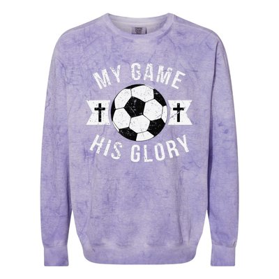 Christian Soccer Gifts Sayings Phrases Cross Colorblast Crewneck Sweatshirt