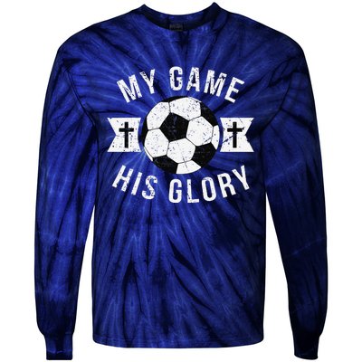 Christian Soccer Gifts Sayings Phrases Cross Tie-Dye Long Sleeve Shirt