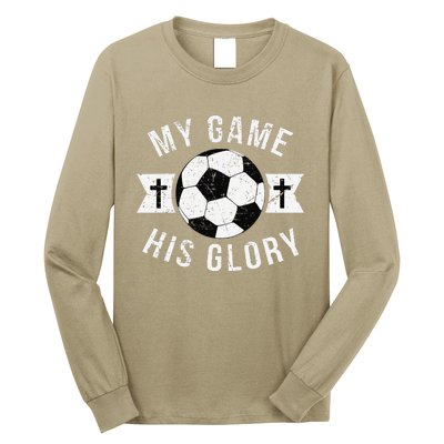 Christian Soccer Gifts Sayings Phrases Cross Long Sleeve Shirt