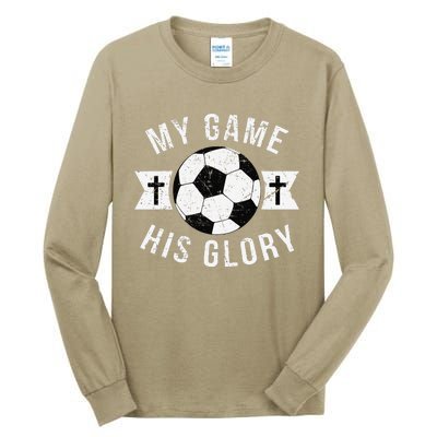 Christian Soccer Gifts Sayings Phrases Cross Tall Long Sleeve T-Shirt