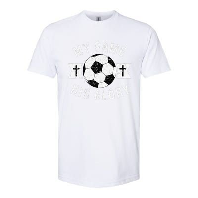 Christian Soccer Gifts Sayings Phrases Cross Softstyle CVC T-Shirt