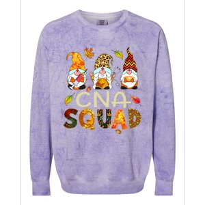 Cna Squad Gnome Nurse Leopard Thanksgiving Fall Stethoscope Colorblast Crewneck Sweatshirt