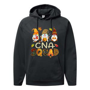 Cna Squad Gnome Nurse Leopard Thanksgiving Fall Stethoscope Performance Fleece Hoodie